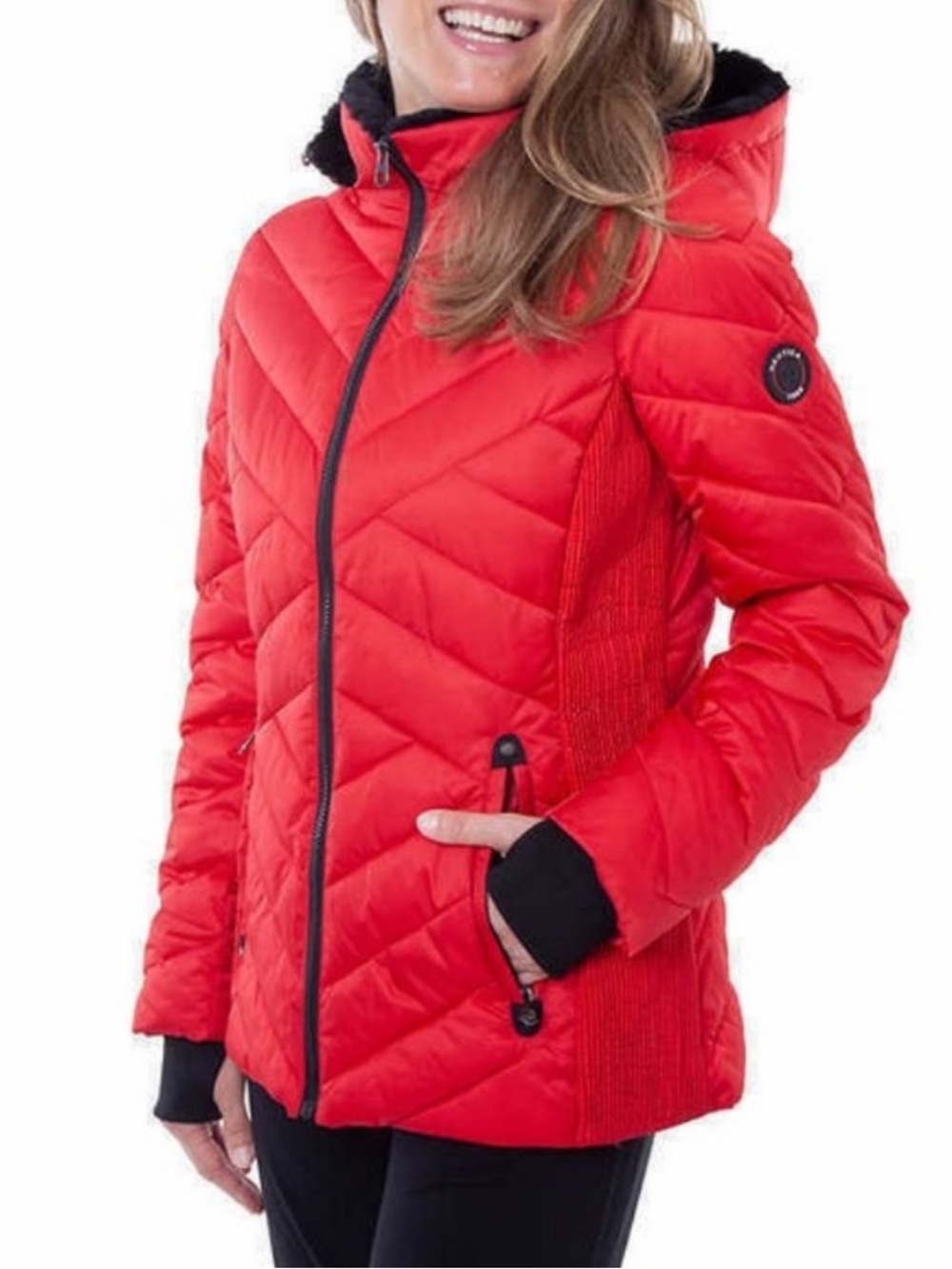 Nautica Puffer Jacket NWT | XL • Red • Water‑Resistant • Detachable Hood